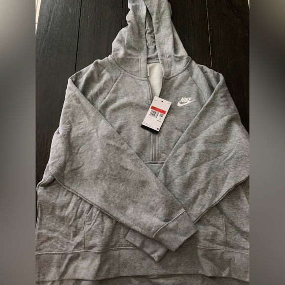 NIKE Sportswear Essential 1/4 Zip Fleece Hoodie DD5325-063 Women's Size L - Picture 4 of 6